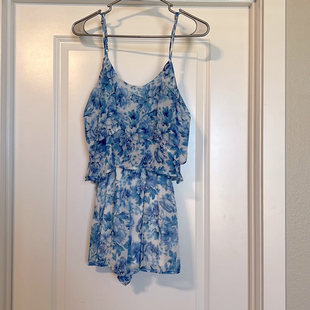 Blue and white romper. Worn only a handful of times. Women’s size small.